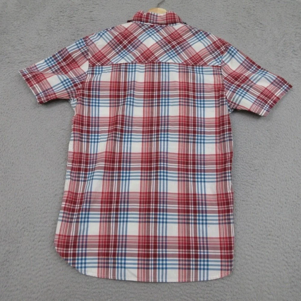 Vintage Levis Shirt Men S Red Blue White Plaid Preppy Americana Outdoorsy Casual